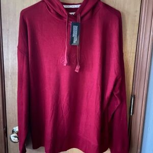 Peace Love World Burgundy Hoodie Sweater